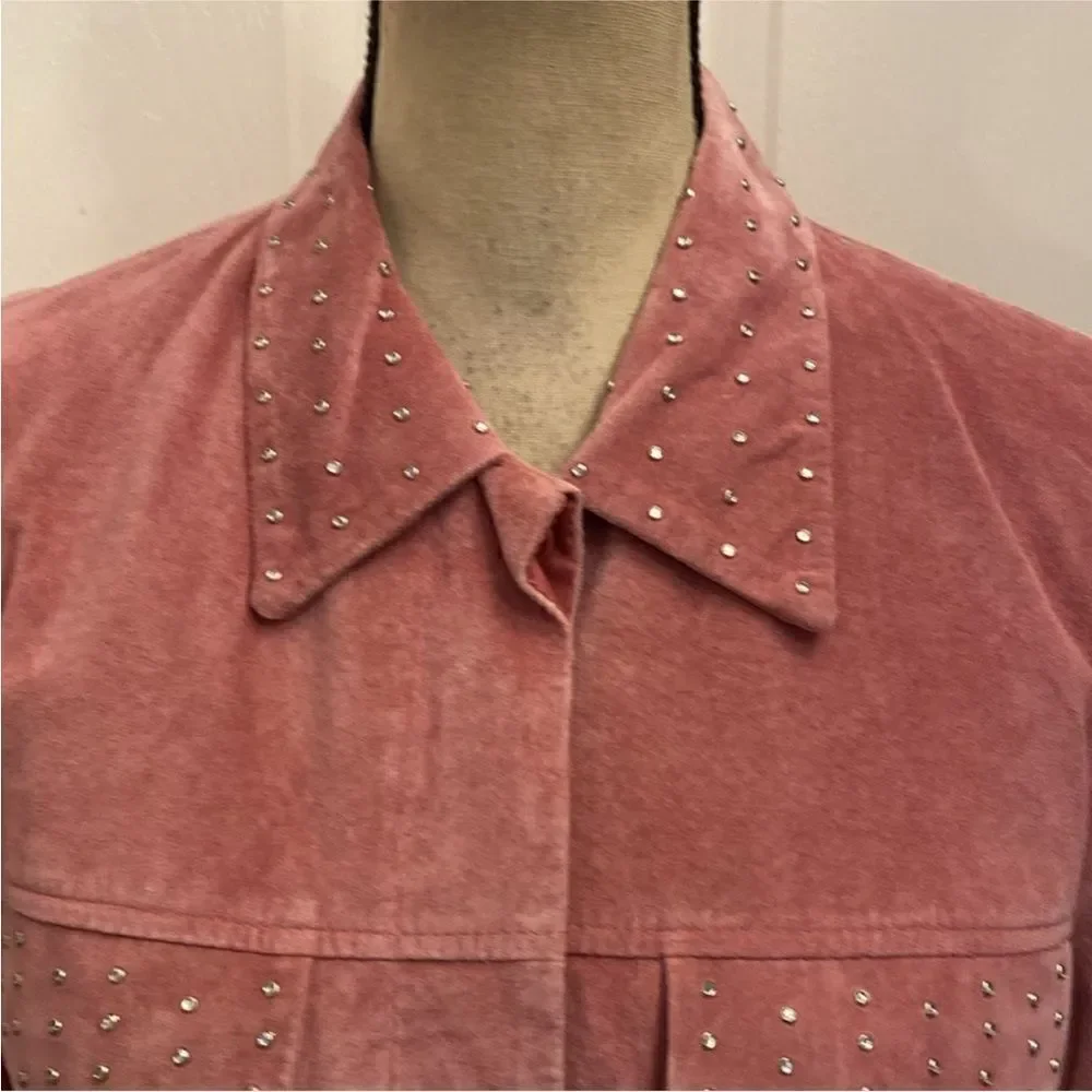 Revue Pink Suede Women's crystal embellished Jacket, US10